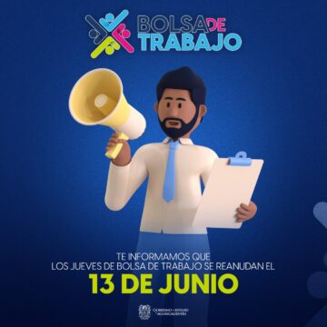 “JUEVES DE BOLSA DE TRABAJO” SE REANUDARÁ EL PRÓXIMO 13 DE JUNIO