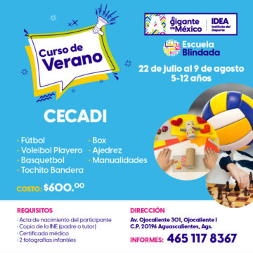 INSCRIPCIONES ABIERTAS PARA CURSOS DE VERANO EN LA ALBERCA OLÍMPICA, DEPORTIVO FERROCARRILERO Y CECADI OJOCALIENTE