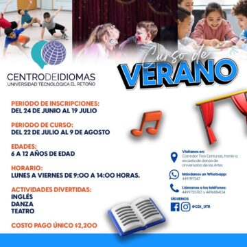 INVITA UNIVERSIDAD EL RETOÑO A CURSOS DE VERANO PARA NIÑAS Y NIÑOS