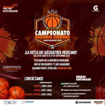 CON LA PARTICIPACIÓN DE MIL 500 ATLETAS, AGUASCALIENTES SERÁ SEDE DE CAMPEONATO NACIONAL DE BÁSQUETBOL