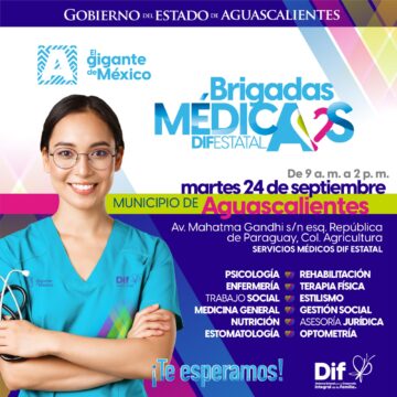 DIF ESTATAL ANUNCIA BRIGADA MÉDICA GRATUITA EN AGUASCALIENTES ESTE 24 DE SEPTIEMBRE