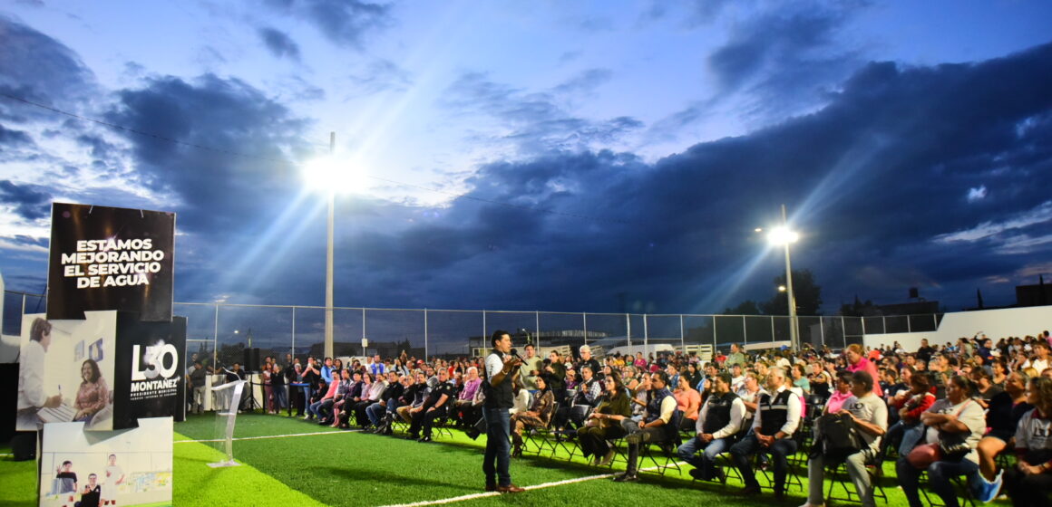 PRESENTA LEO MONTAÑEZ TERCER INFORME EN LA NUEVA CANCHA DE VALLE DE LOS CACTUS