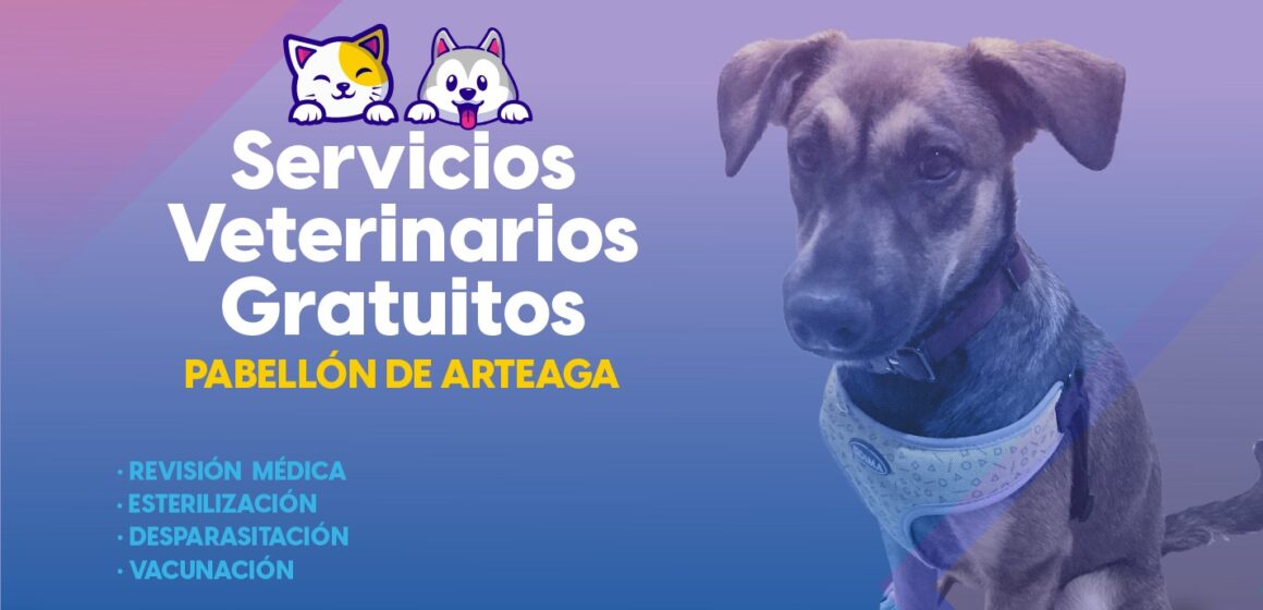 SERVICIOS VETERINARIOS GRATUITOS EN PABELLÓN DE ARTEAGA ESTE 14 DE FEBRERO