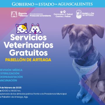 SERVICIOS VETERINARIOS GRATUITOS EN PABELLÓN DE ARTEAGA ESTE 14 DE FEBRERO