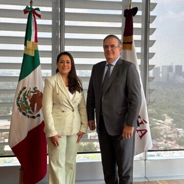 SE REÚNE TERE JIMÉNEZ CON EL SECRETARIO DE ECONOMÍA FEDERAL, MARCELO EBRARD