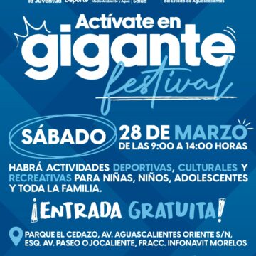 ESTE SÁBADO, ACTÍVATE EN GIGANTE Y DISFRUTA EN FAMILIA EN EL PARQUE EL CEDAZO