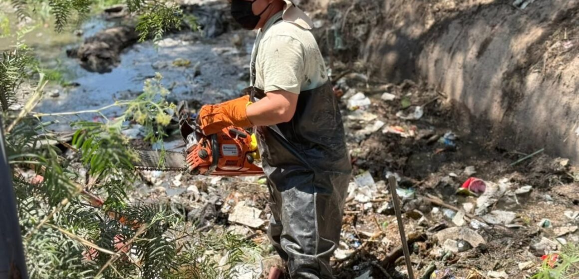 MUNICIPIO DE AGUASCALIENTES REALIZA JORNADA DE LIMPIEZA INTENSIVA EN EL ARROYO EL CEDAZO